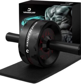 VINSGUIR Ab Roller Wheel, Abs & Core Workout Equipment for Home Gym with Knee Pad Accessories, Abdominal Wheel for Full-body Strength Training